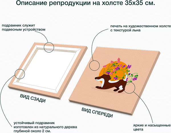 Изображение товара Картина Stamprint Собака и йога 1 / CD001 (35х35см)