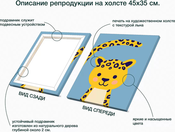 Изображение товара Картина Stamprint Братишка леопард / CD013 (45х35см)