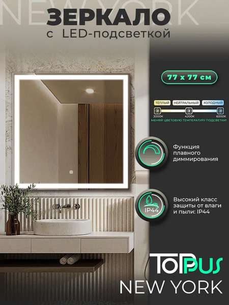 Изображение товара Зеркало Toppus New York 77х77 / 2911.020