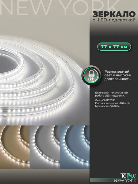 Изображение товара Зеркало Toppus New York 77х77 / 2911.020