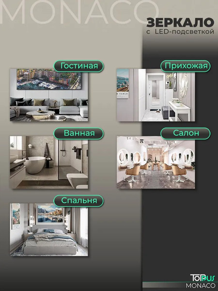Изображение товара Зеркало Toppus Monaco 60х100 / 2911.022