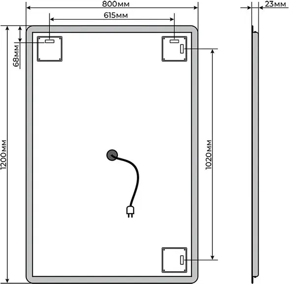 Изображение товара Зеркало Toppus Monaco 80х120 / 2911.024