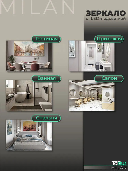 Изображение товара Зеркало Toppus Milan D77 / 2911.029