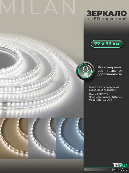 Изображение товара Зеркало Toppus Milan D77 / 2911.029