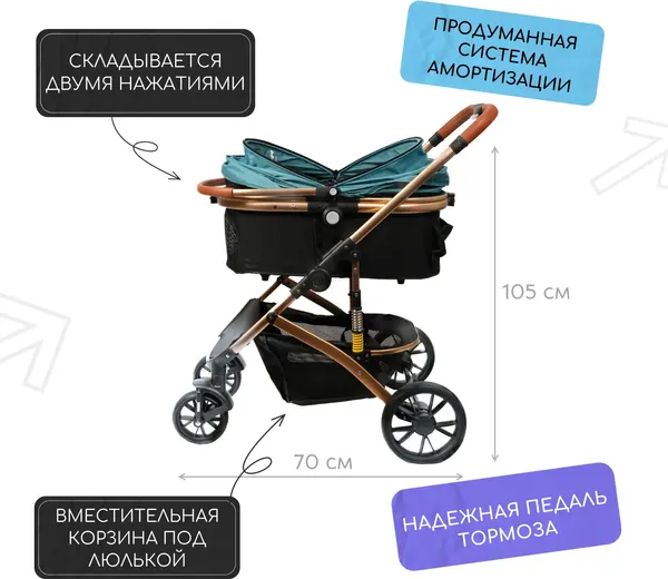 Изображение товара Тележка-переноска Mr. Kranch Большая / MKR542496 (голубой)