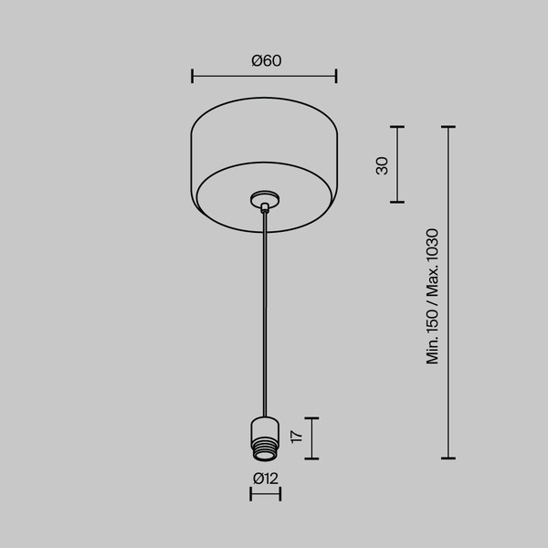 Изображение товара Крепление для подвесного светильника Maytoni Shelf CA029SW-L1000-B