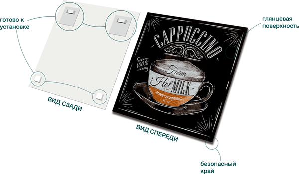 Изображение товара Картина на стекле Stamprint Капучино KT080 (50х50см)