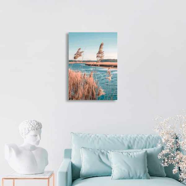 Изображение товара Картина на стекле Stamprint Вода и камыш SP035 (70х50см)