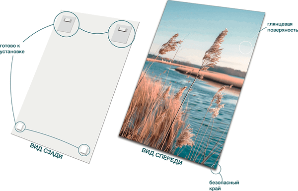 Изображение товара Картина на стекле Stamprint Вода и камыш SP035 (70х50см)