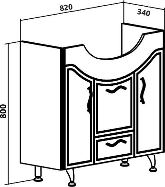 Изображение товара Тумба с умывальником Runo Севилья 85 + Стиль 85 (напольная)