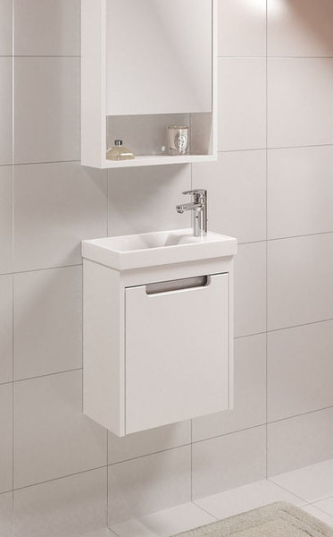 Изображение товара Тумба с умывальником Runo Микра 40 правая + Como 40 (подвесная, белый)