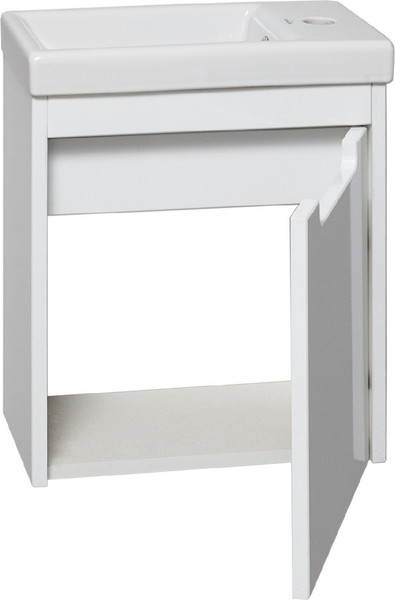 Изображение товара Тумба с умывальником Runo Микра 40 правая + Como 40 (подвесная, белый)