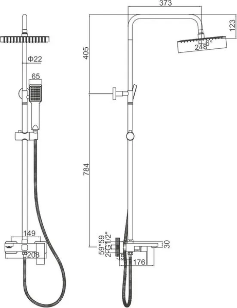 Изображение товара Душевая система со смесителем Ledeme L72425B
