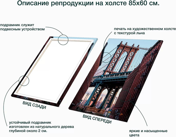 Изображение товара Картина Stamprint Нью-Йорк 2 / СТ015 (85х60см)