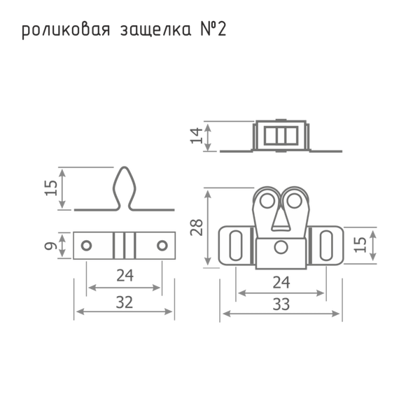 Изображение товара Защелка роликовая Нора-М №2 24мм (старая медь)