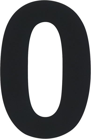 Изображение товара Цифра дверная Нора-М Luxe 0 75мм самоклеющаяся / 20154 (черный, нержавеющая сталь)