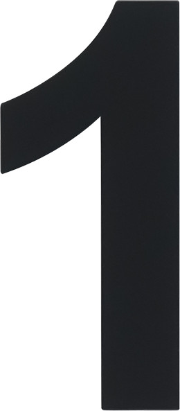 Изображение товара Цифра дверная Нора-М Luxe 1 75мм самоклеющаяся / 20146 (черный, нержавеющая сталь)