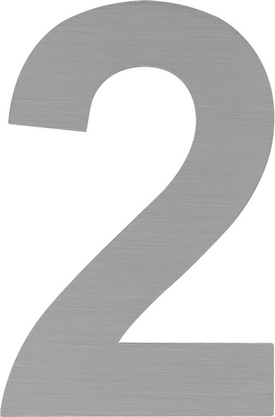 Изображение товара Цифра дверная Нора-М Luxe 2 75мм самоклеющаяся / 20156 (сатин хром, нержавеющая сталь)