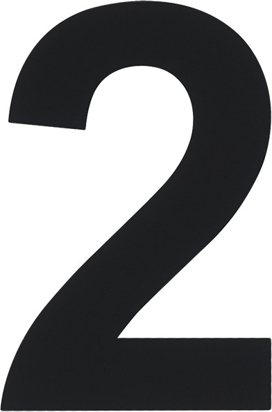 Изображение товара Цифра дверная Нора-М Luxe 2 75мм самоклеющаяся / 20147 (черный, нержавеющая сталь)