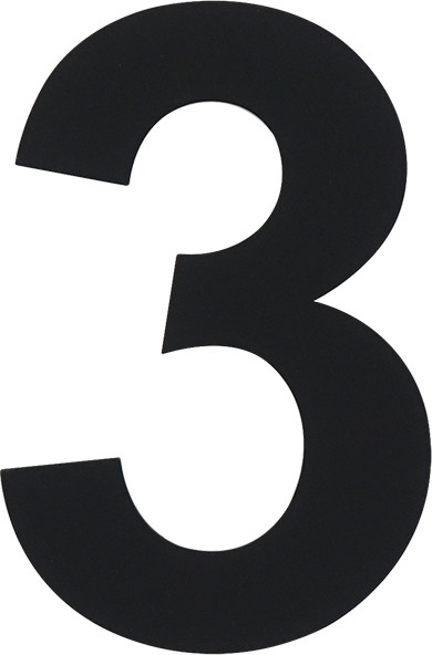 Изображение товара Цифра дверная Нора-М Luxe 3 75мм самоклеющаяся / 20148 (черный, нержавеющая сталь)