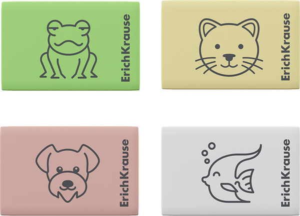 Изображение товара Набор ластиков Erich Krause Cuties / 63053 (4шт)