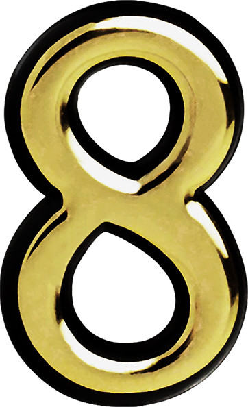 Изображение товара Цифра дверная Нора-М 8 100мм самоклеющаяся / 19467 (золотистый, пластик)