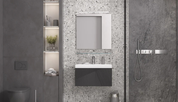 Изображение товара Тумба под умывальник Velvex Edge 700-0-1 / tp.EDG.9696.70.1Y (графит)