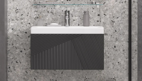 Изображение товара Тумба под умывальник Velvex Edge 700-0-1 / tp.EDG.9696.70.1Y (графит)