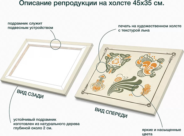 Изображение товара Картина Stamprint Ар-нуво Ориоль / АТ052 (35х45см)