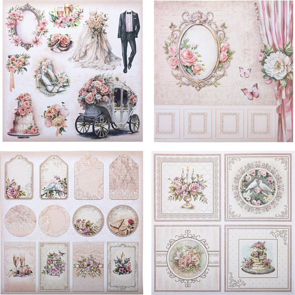 Изображение товара Набор бумаги для скрапбукинга Остров Сокровищ Свадебный / 665435 (12л)