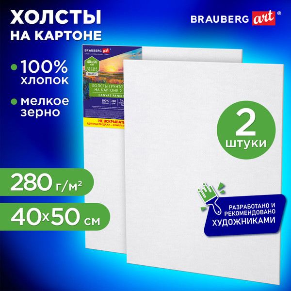 Изображение товара Набор холстов для рисования Brauberg Art Classic / 192655 (2шт)