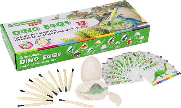 Изображение товара Набор для опытов Brauberg Kids. Раскопки. 12 видов динозавров / 664923