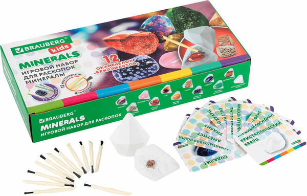 Изображение товара Набор для опытов Brauberg Kids. Раскопки. Минералы / 665129