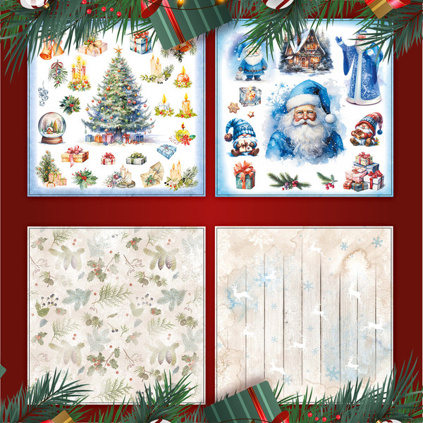 Изображение товара Набор бумаги для скрапбукинга Остров Сокровищ Новогодний дизайн / 665438 (12л)