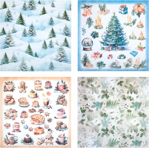 Изображение товара Набор бумаги для скрапбукинга Остров Сокровищ Новогодний дизайн / 665438 (12л)