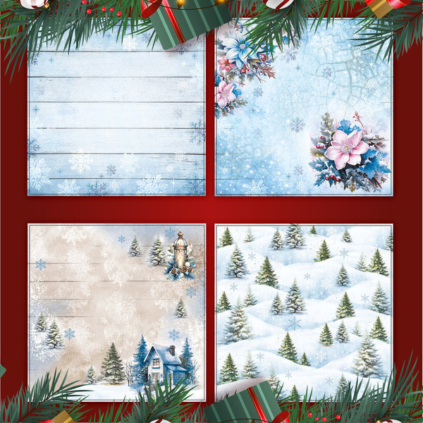 Изображение товара Набор бумаги для скрапбукинга Остров Сокровищ Новогодний дизайн / 665438 (12л)