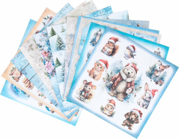 Изображение товара Набор бумаги для скрапбукинга Остров Сокровищ Новогодний дизайн / 665438 (12л)