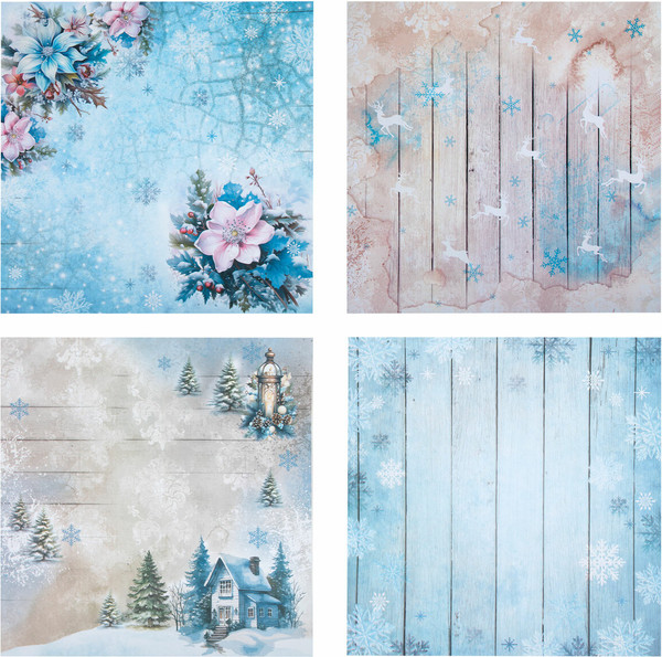 Изображение товара Набор бумаги для скрапбукинга Остров Сокровищ Новогодний дизайн / 665438 (12л)