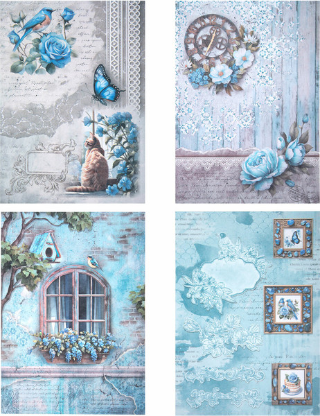 Изображение товара Набор бумаги для скрапбукинга Остров Сокровищ В лазурных тонах / 665442 (12л)