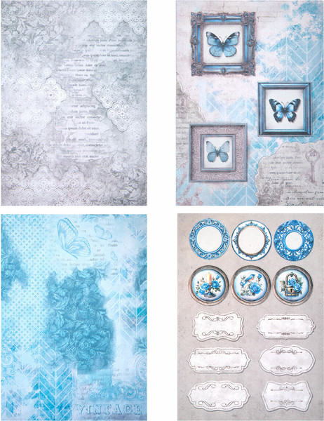 Изображение товара Набор бумаги для скрапбукинга Остров Сокровищ В лазурных тонах / 665442 (12л)