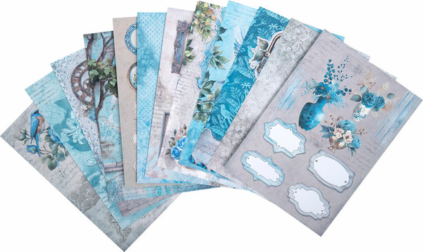 Изображение товара Набор бумаги для скрапбукинга Остров Сокровищ В лазурных тонах / 665442 (12л)