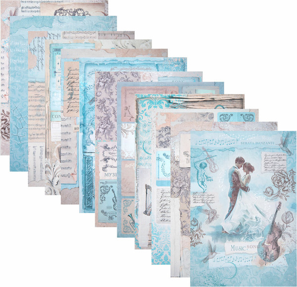 Изображение товара Набор бумаги для скрапбукинга Остров Сокровищ Нотная гамма / 665445 (12л)