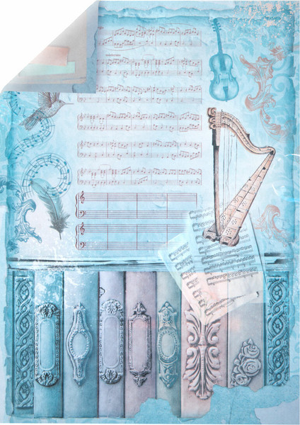 Изображение товара Набор бумаги для скрапбукинга Остров Сокровищ Нотная гамма / 665445 (12л)