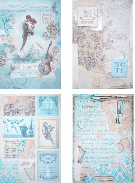 Изображение товара Набор бумаги для скрапбукинга Остров Сокровищ Нотная гамма / 665445 (12л)
