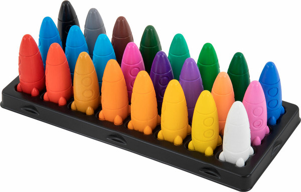 Изображение товара Восковые мелки Brauberg Kids. Ракета. С наклейками / 273083 (24цв)