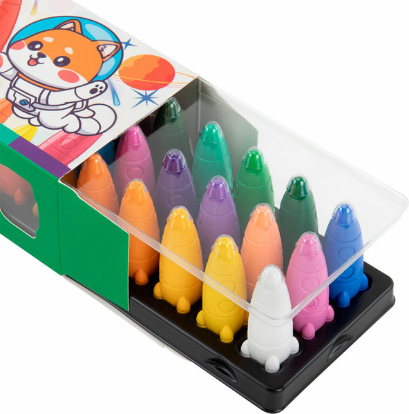 Изображение товара Восковые мелки Brauberg Kids. Ракета. С наклейками / 273083 (24цв)