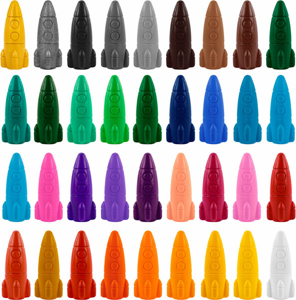 Изображение товара Восковые мелки Brauberg Kids. Ракета. С наклейками / 273084 (36цв)