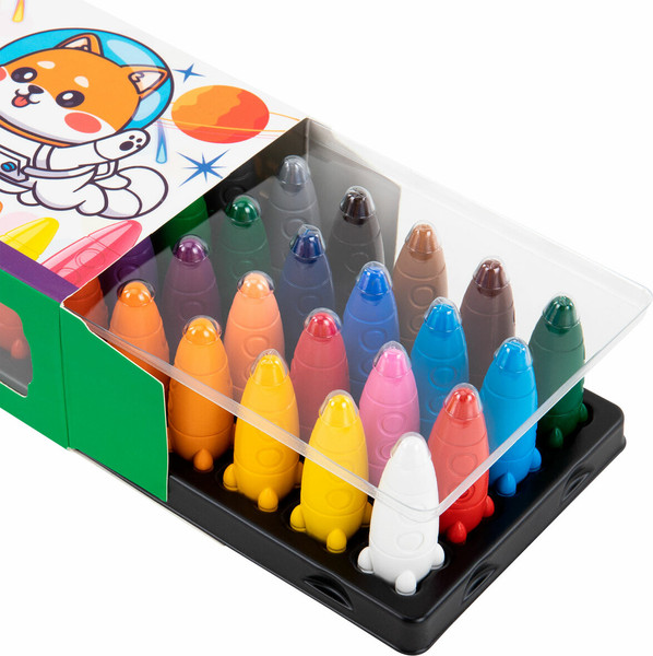 Изображение товара Восковые мелки Brauberg Kids. Ракета. С наклейками / 273084 (36цв)