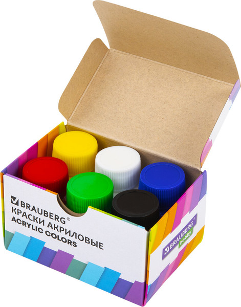 Изображение товара Акриловые краски Brauberg Hobby / 192409 (6цв)