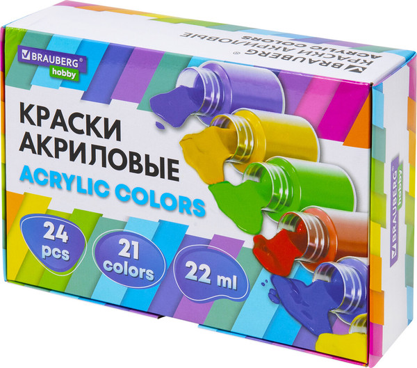 Изображение товара Акриловые краски Brauberg Hobby / 192412 (21цв)